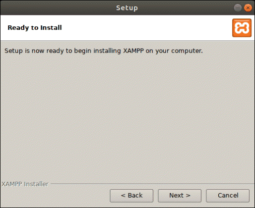 installation wizard ready to install xampp