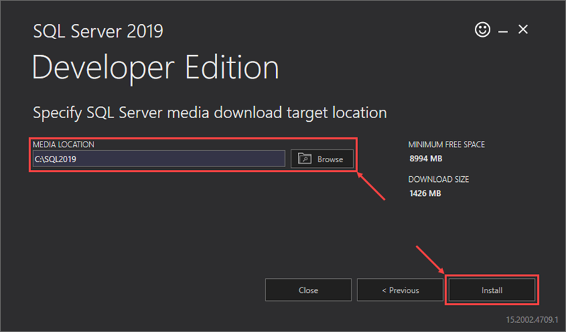 Choose a location for the downloaded media files.