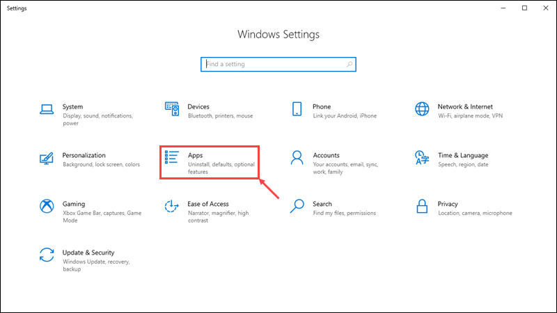 Open the application settings in the Control Panel