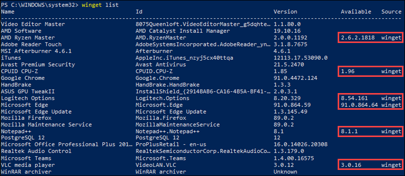 Checking which apps have updates available in the repository.