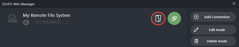 Established connection in SSHFS Win-Manager