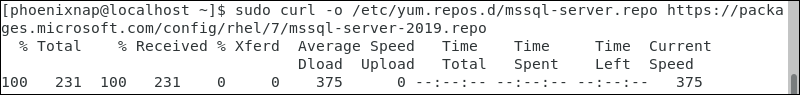 Adding the SQL Server 2019 repository to CentOS 7