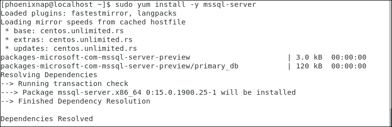 Installing SQL Server 2019 on CentOS 7