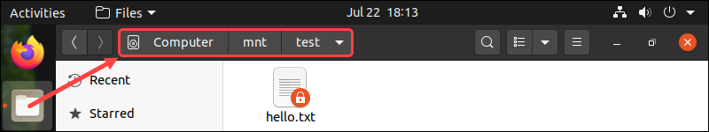 Checking mounted file system using GUI