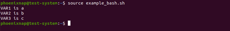 Using the source command to read variables from a configuration file