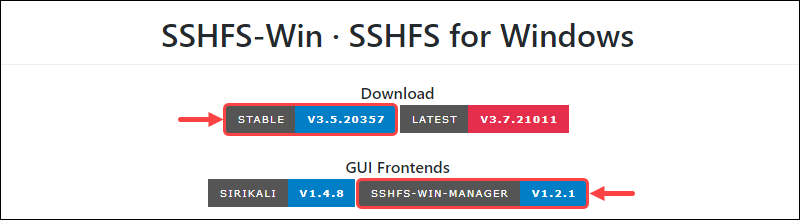 SSHFS-Win Download Page