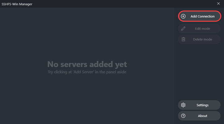 SSHFS Win-Manager add device button