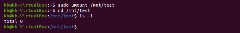 Unmounting a device using umount command