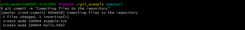 Commit changes to the Git repository