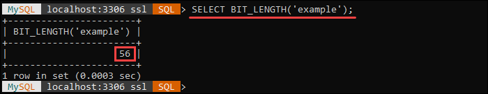 An example for the BIT_LENGTH string function.