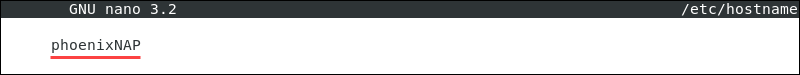 Replace the old name in the hostname file