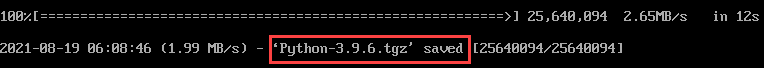 Download Python 3.9.6 from source code for CentOS 7.