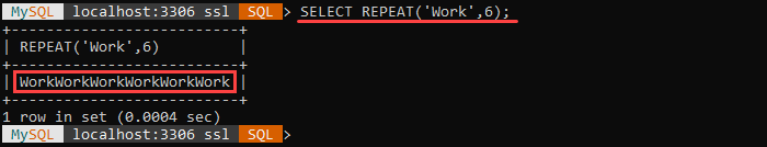 An example of the REPEAT string function.