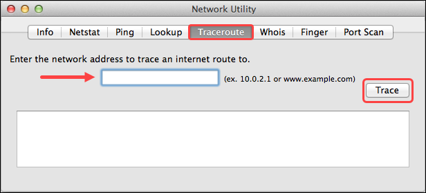 Traceroute on macOS using the GUI