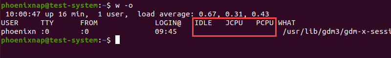 Displaying the w command output in old style