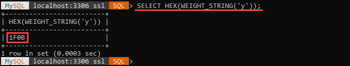 An example of the WEIGHT_STRING string function.