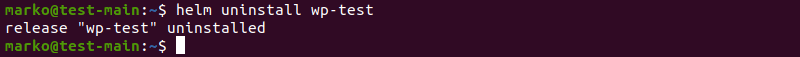 Uninstalling a Helm 3 release