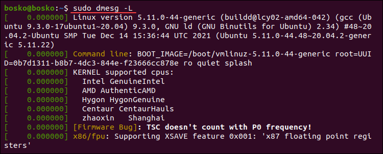 Adding color to dmesg output.
