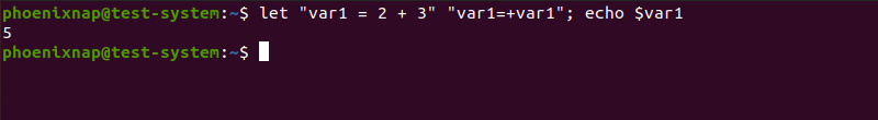 Performing a unary plus operation using bash let