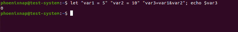 Performing a bitwise AND operation using the let command
