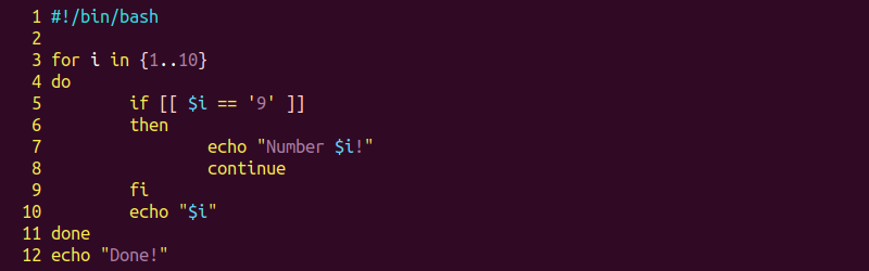 for_continue.sh bash script