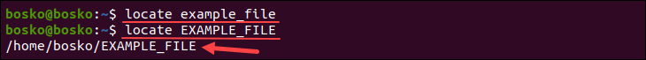 Searching with case-sensitivity on.