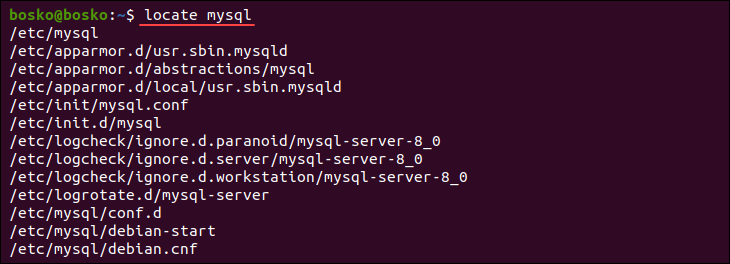 Searching for a file in Linux.