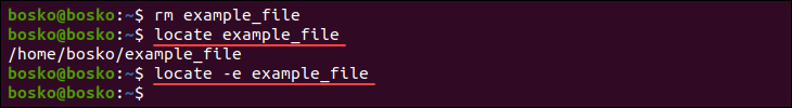 Showing only existing files in locate.
