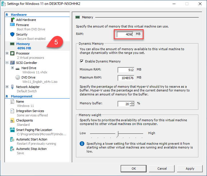 Adjusting the amount of RAM allocated to the VM.