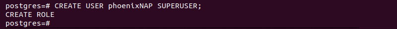 create superuser psql