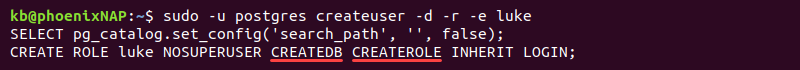 create user grant permissions