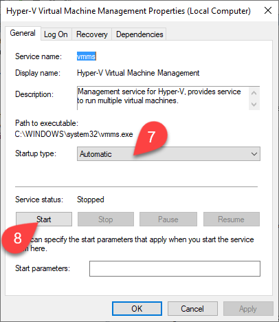 Configuring Hyper-V service.
