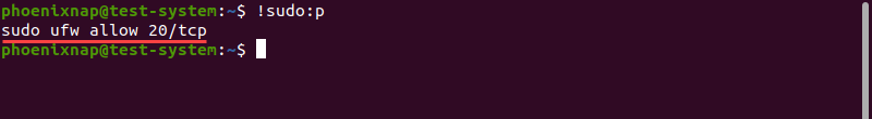 Displaying the last command starting with the "sudo" string without executing it