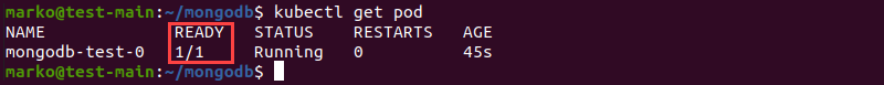 Checking if the MongoDB pod is ready.