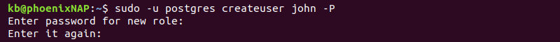 postgres createuser password prompt