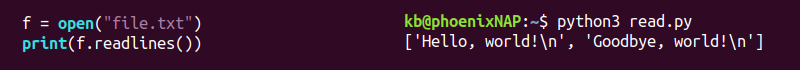 python read lines