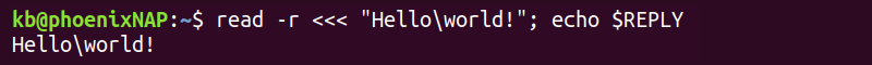 read -r terminal output