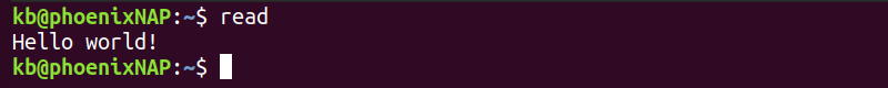 read command with sentence terminal output