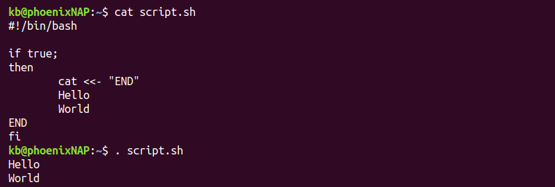 heredoc and if statement