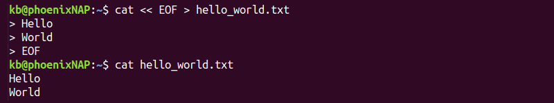 heredoc to file