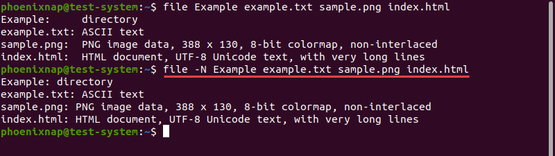 Removing file name padding from the command output