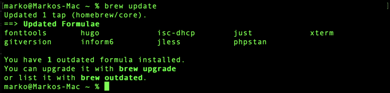 Updating the Homebrew repositories.