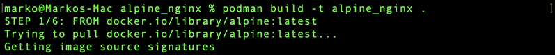 Building an Nginx image using Podman.