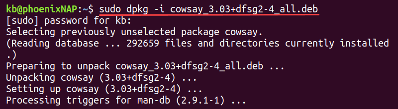 sudo dpkg -i terminal output
