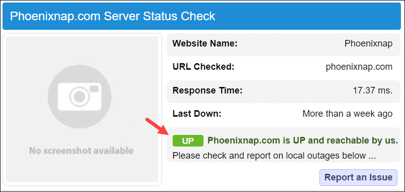 website status up