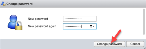 Changing password in ESXi.