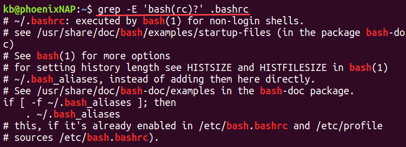 grep regex grouping terminal output