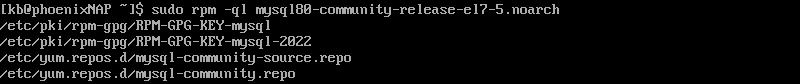 List all files of an installed RPM package.