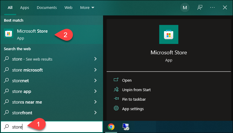 Open the Microsoft Store app.