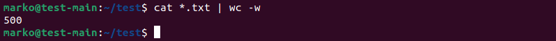 Finding the total word count of multiple files.
